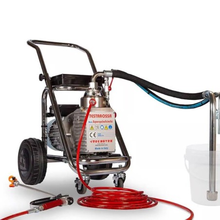 Pompa Airless professionale Testarossa Superquindicimila con testata inox dotata di motore elettrico flangiato KW 2,2 V230/50Hz