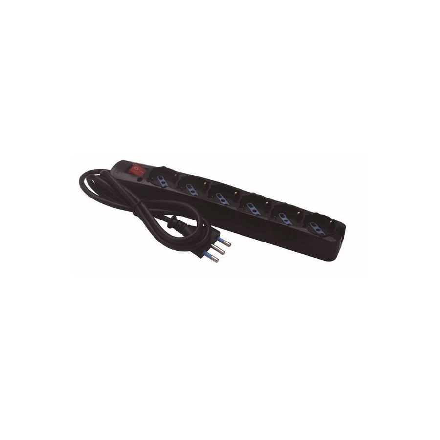 MULTIPRESA 6 USCITE UNIVERSALI INTERR SPINA 16A CAVO 1.5M 3500W NERA MULTIPRESA 6 USCITE UNIVERSALI INTERR SPINA 16A CAVO 1.5M 3500W NERA