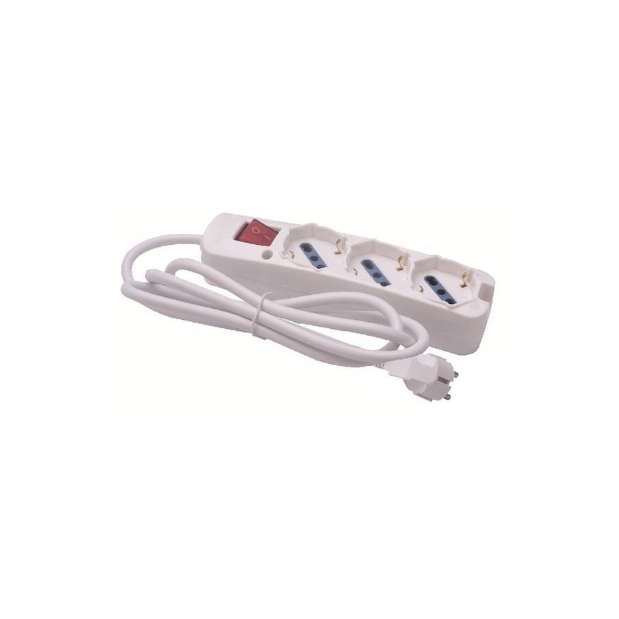 MULTIP 3 USCITE UNIV INTERR SPINA STDR TEDESCO CAVO 1.5M 3500W BIANCA MULTIP 3 USCITE UNIV INTERR SPINA STDR TEDESCO CAVO 1.5M 3500W BIANCA