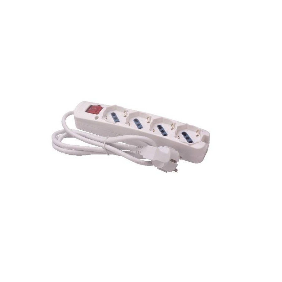 MULTIP 4 USCITE UNIV INTERR SPINA STDR TEDESCO CAVO 1.5M 3500W BIANCA MULTIP 4 USCITE UNIV INTERR SPINA STDR TEDESCO CAVO 1.5M 3500W BIANCA