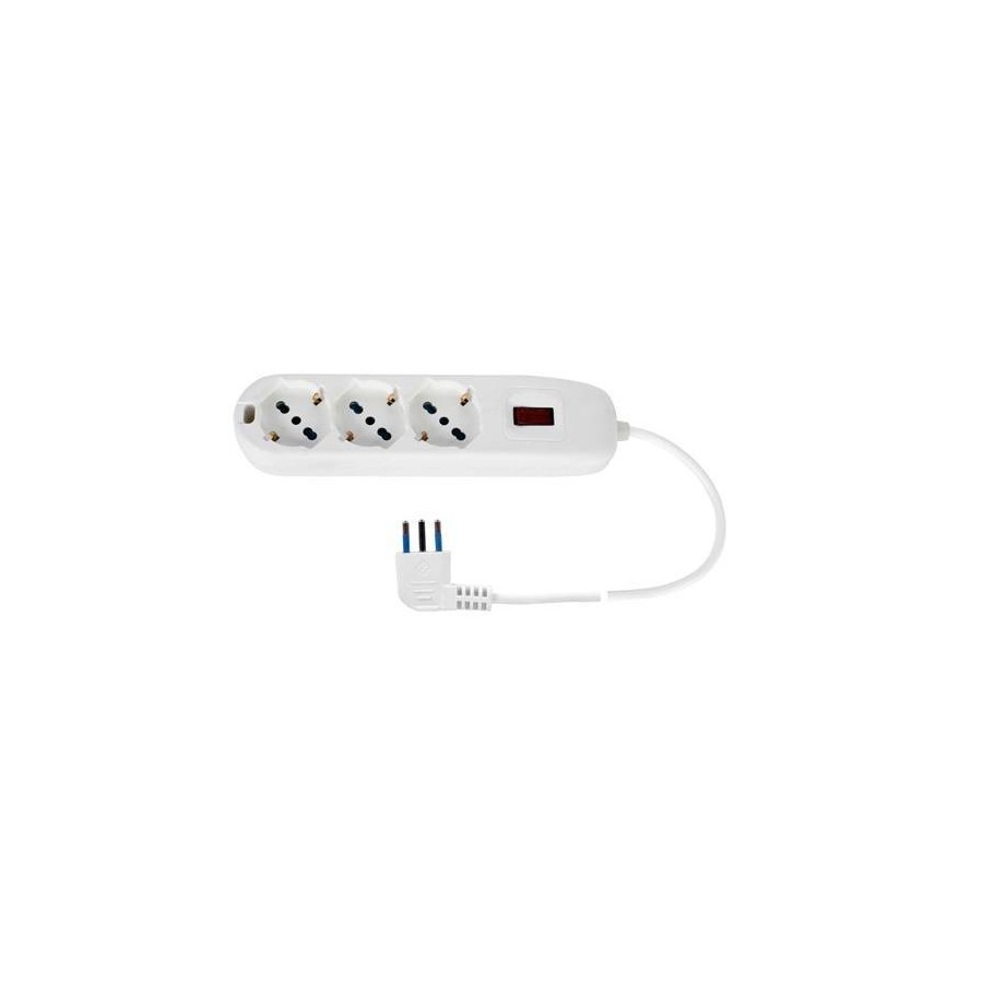 MULTIPRESA 3 USCITE UNIV PROT SOVRAC SPINA 10A CAVO 1.5M 2500W BIANCA MULTIPRESA 3 USCITE UNIV PROT SOVRAC SPINA 10A CAVO 1.5M 2500W BIANCA