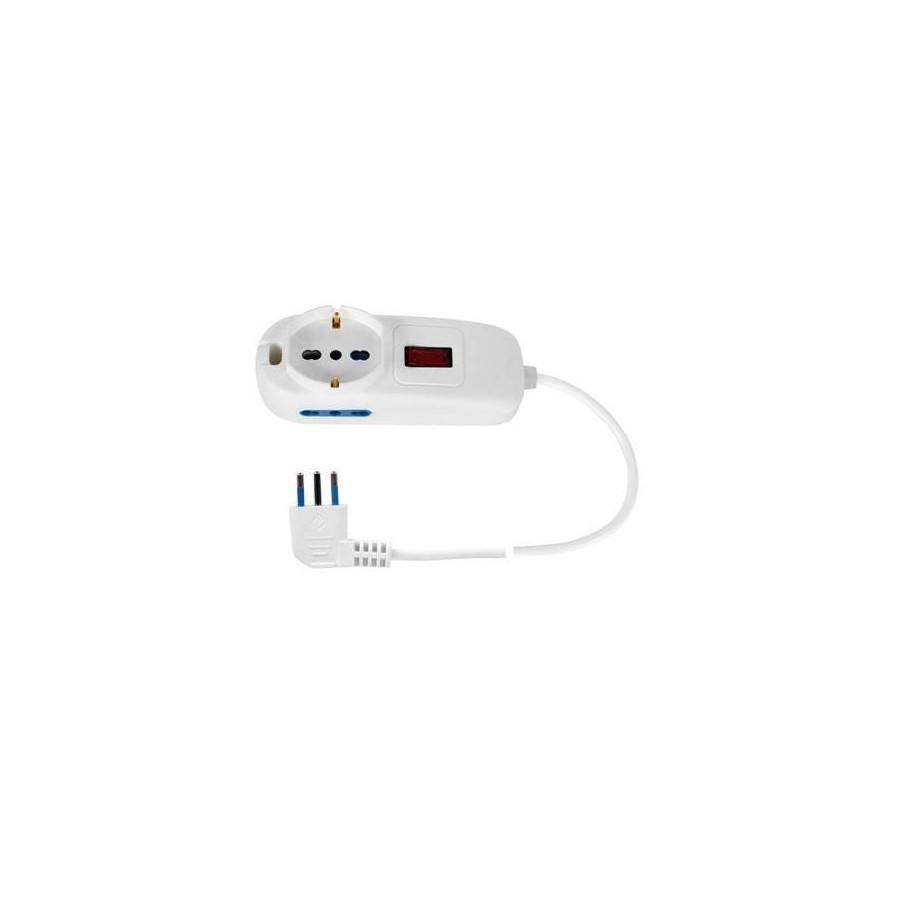 MULTIP. 3 USCI 1 UNIV 2 BIP10/16A PROTSOVRAC SP10A CAVO1.5M 2500W BIANCA MULTIP. 3 USCI 1 UNIV 2 BIP10/16A PROTSOVRAC SP10A CAVO1.5M 2500W BIANCA