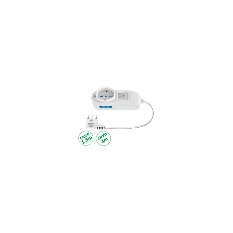 MULTIP 3 USCI 1 UNIV 2 BIP10/16A INT SPINA16A CAVO1.5M 3500W IMQ BIANCA MULTIP 3 USCI 1 UNIV 2 BIP10/16A INT SPINA16A CAVO1.5M 3500W IMQ BIANCA