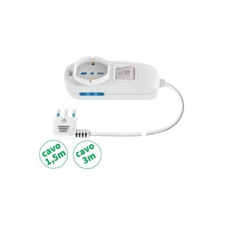 MULTIP 3 USCI 1 UNIV 2 BIP10/16A INT SPINA16A CAVO1.5M 3500W IMQ BIANCA