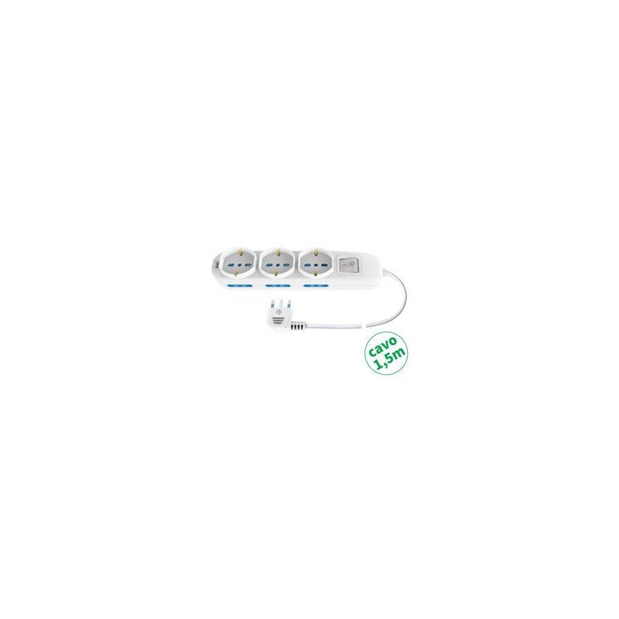 MULTIP. 9 USCITE 3 UNIV 6 BIP10/16A INT SPINA16A CAVO1.5M 3500W IMQ NERA MULTIP. 9 USCITE 3 UNIV 6 BIP10/16A INT SPINA16A CAVO1.5M 3500W IMQ NERA
