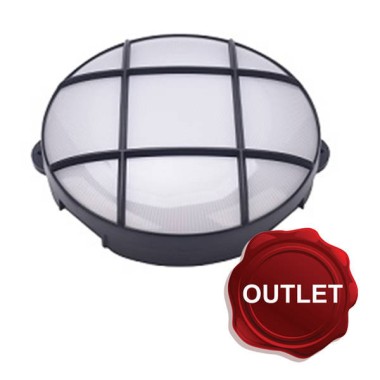 PLAFONIERA LED STONE ELITTICA 8W 400LM NERO C/GRIGLIA