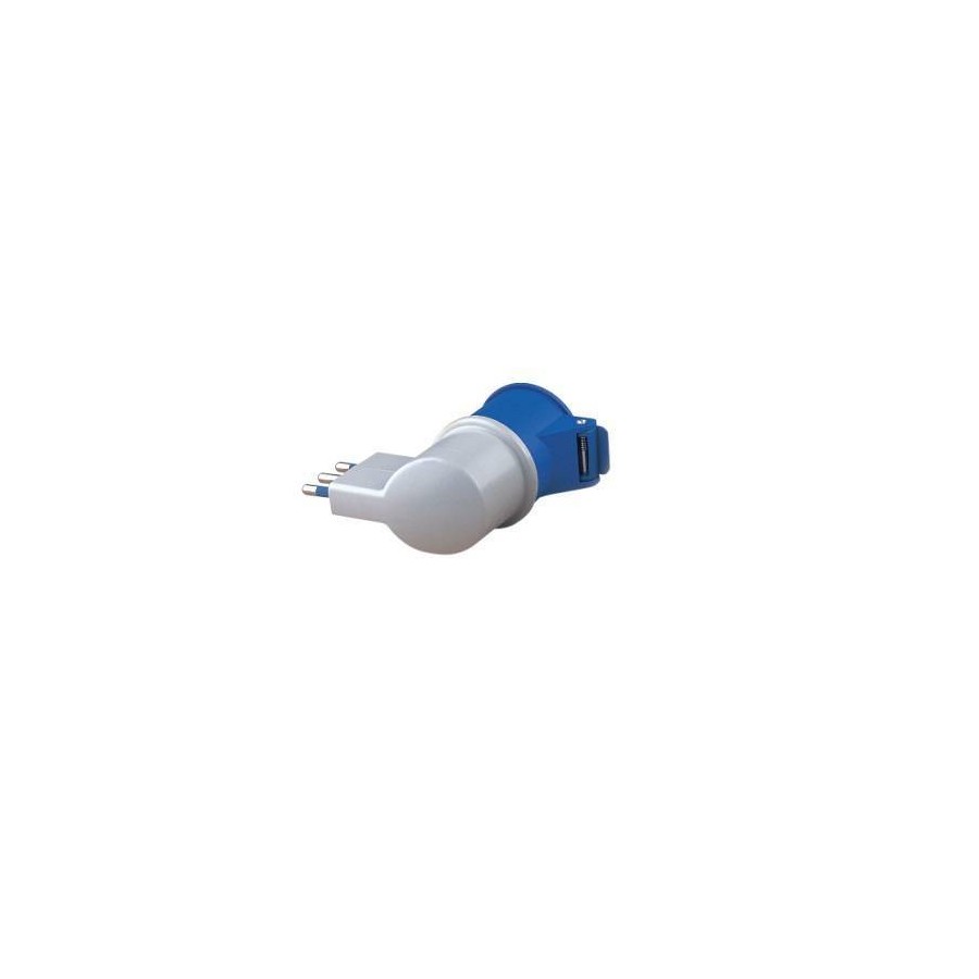 ADATTATORE INDUSTRIALE C/SPINA 2P+T 16A 90 GRADI + PRESA CEE 2P+T 16A ADATTATORE INDUSTRIALE C/SPINA 2P+T 16A 90 GRADI + PRESA CEE 2P+T 16A