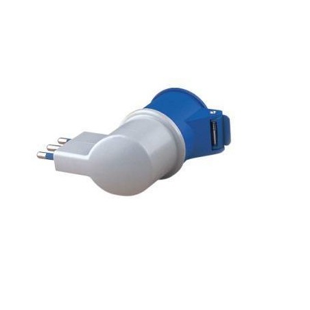 ADATTATORE INDUSTRIALE C/SPINA 2P+T 16A 90 GRADI + PRESA CEE 2P+T 16A