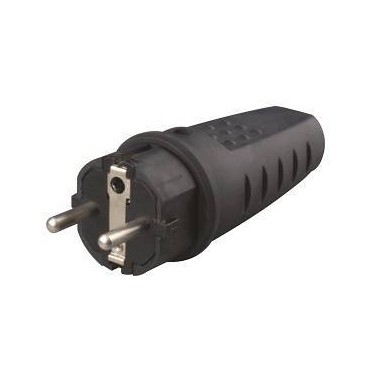 SPINA SCHUKO IN GOMMA ANTISPRUZZO IP44 NERA