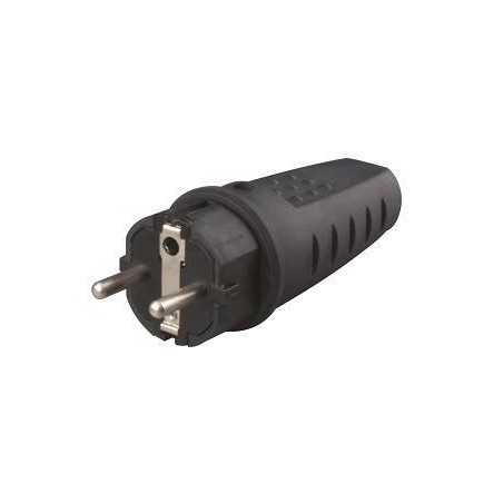 SPINA SCHUKO IN GOMMA ANTISPRUZZO IP44 NERA