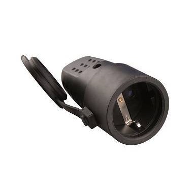 PRESA SCHUKO IN GOMMA ANTISPRUZZO IP44 NERA