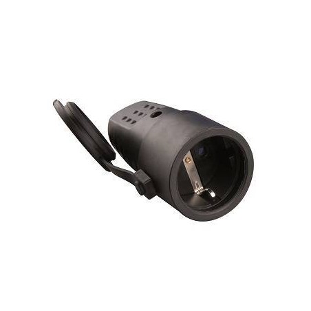 PRESA SCHUKO IN GOMMA ANTISPRUZZO IP44 NERA