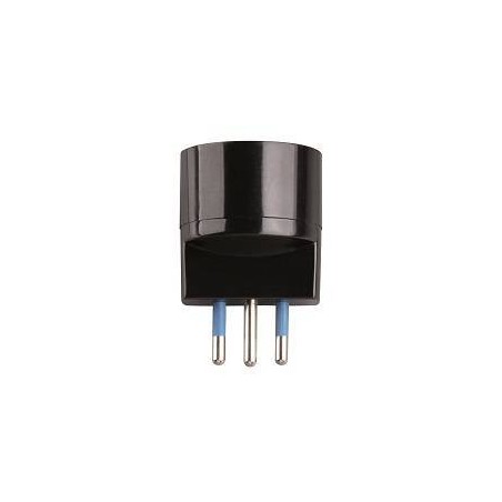 ADATTATORE SPINA 10A 2P+T PRESA STANDARD TEDESCO IMQ NERO