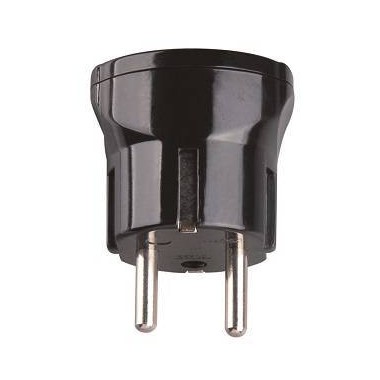 ADATTATORE SPINA FRANCO/TEDESCA 16A 2P+T PRESA BIPASSO 10/16A NERO
