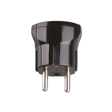 ADATTATORE SPINA FRANCO/TEDESCA 16A 2P+T PRESA BIPASSO 10/16A NERO