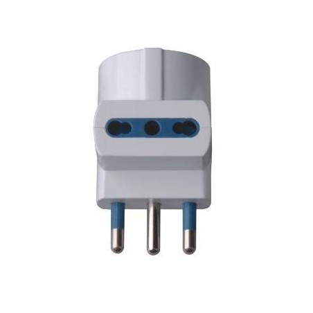 ADATTATORE SPINA 16A2P+T 1 PR STRD.TEDESCO 2 PR BIP 10/16A IMQ BIANCO