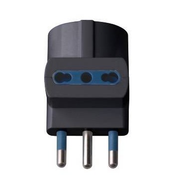 ADATTATORE SPINA 16A2P+T 1 PR STRD.TEDESCO 2 PR BIP 10/16A IMQ NERO