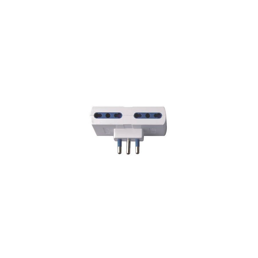 ADATTATORE SPINA 16A 2P+T 4 PRESE BIPASSO 10/16A BIANCO ADATTATORE SPINA 16A 2P+T 4 PRESE BIPASSO 10/16A BIANCO