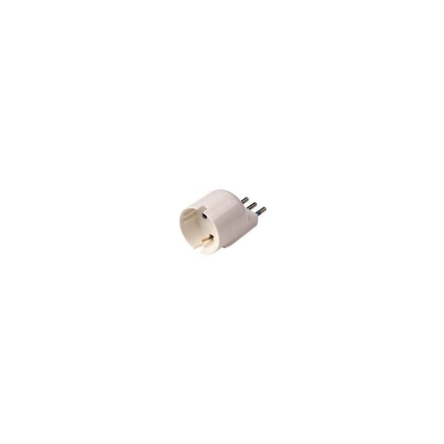 ADATTATORE SALVASPAZ SP DISASSATA 10A2P+T PR STRD. TEDESCO IMQ BIANCO ADATTATORE SALVASPAZ SP DISASSATA 10A2P+T PR STRD. TEDESCO IMQ BIANCO