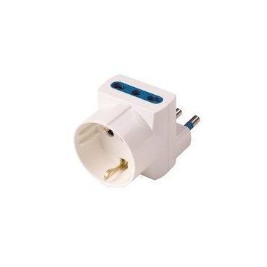 ADATTATORE SALVASPAZ SP DISASS 16A2P+T 1 PR STRD TED 2 PR BIP BIANCO