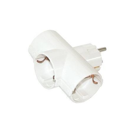 ADATTATORE SPINA 3 PRESE STANDARD TEDESCO 16A 2P+T BIANCO