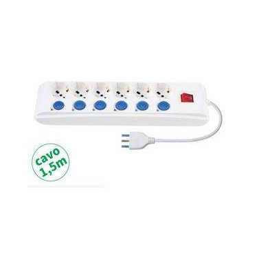 Multipresa 6 Universali int indi p/uscita int gen cavo H05VV-F3G1,00mm