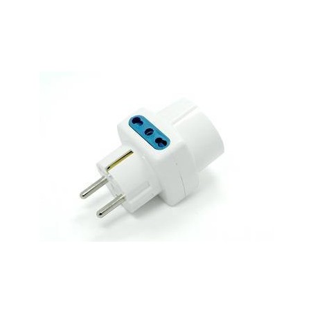 ADATTATORE SPINA STRD. TEDESCO 16A 2P+T 1 PR UNIV 2 PR BIPASSO 10/16A