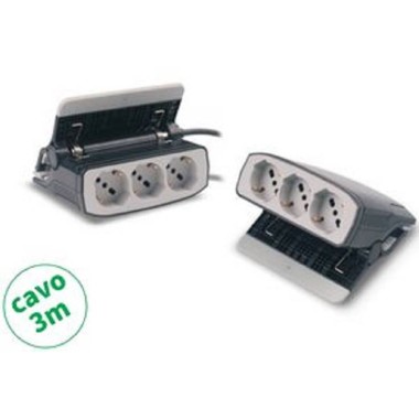 C8003 Multi3P Universali con cli p Cavo 3G1.0 L.3 mt nera/grigia