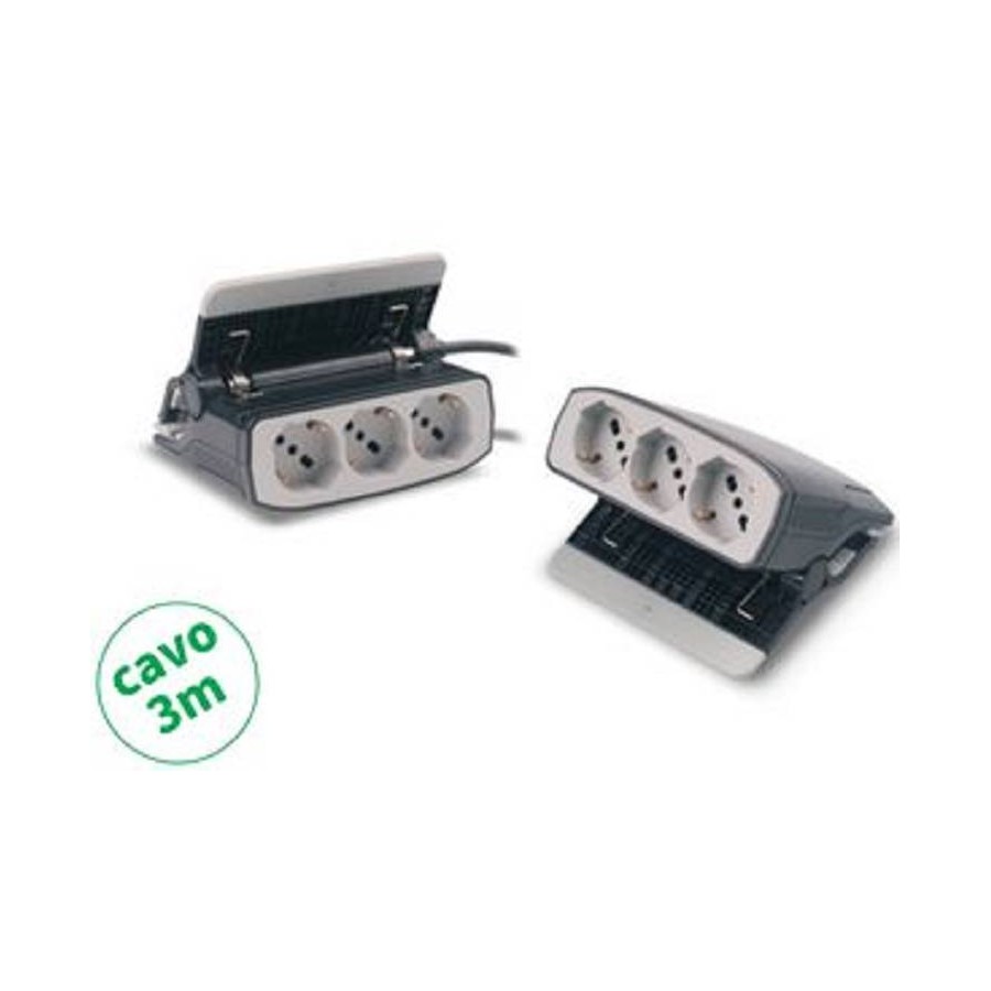 C8003 Multi3P Universali con cli p Cavo 3G1.0 L.3 mt nera/grigia
