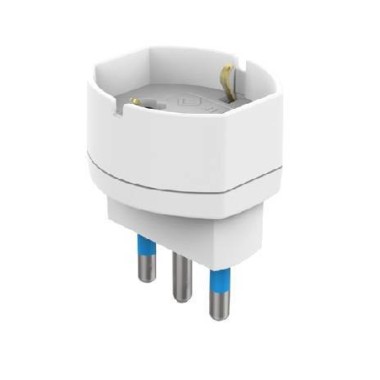ADATTATORE SPINA 16A 2P+T 1 PRESA UNIVERSALE IMQ BIANCO