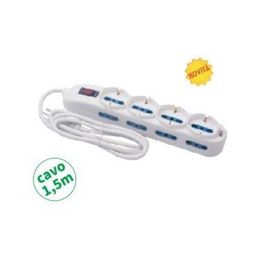 Multipr.12 bipasso spina 10A,cavo 3G*0.75mm, L.1.5m,