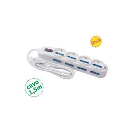 Multipr.12 bipasso spina 10A,cavo 3G*0.75mm, L.1.5m,