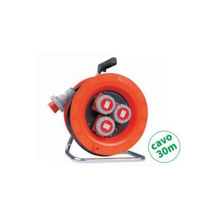 AVVOLGICAV SPINA CEE 16A 3P+T 3 PRESE CEE 16A 3P+T CAVO 4X2.5MM IP67 30M