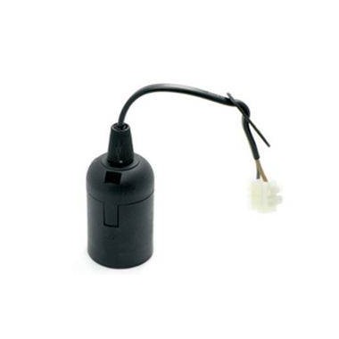 PORTALAMPADE ATTACCO E27 CABLATO CAVETTO 2X0,75 MM E MORSETTIERA NERO