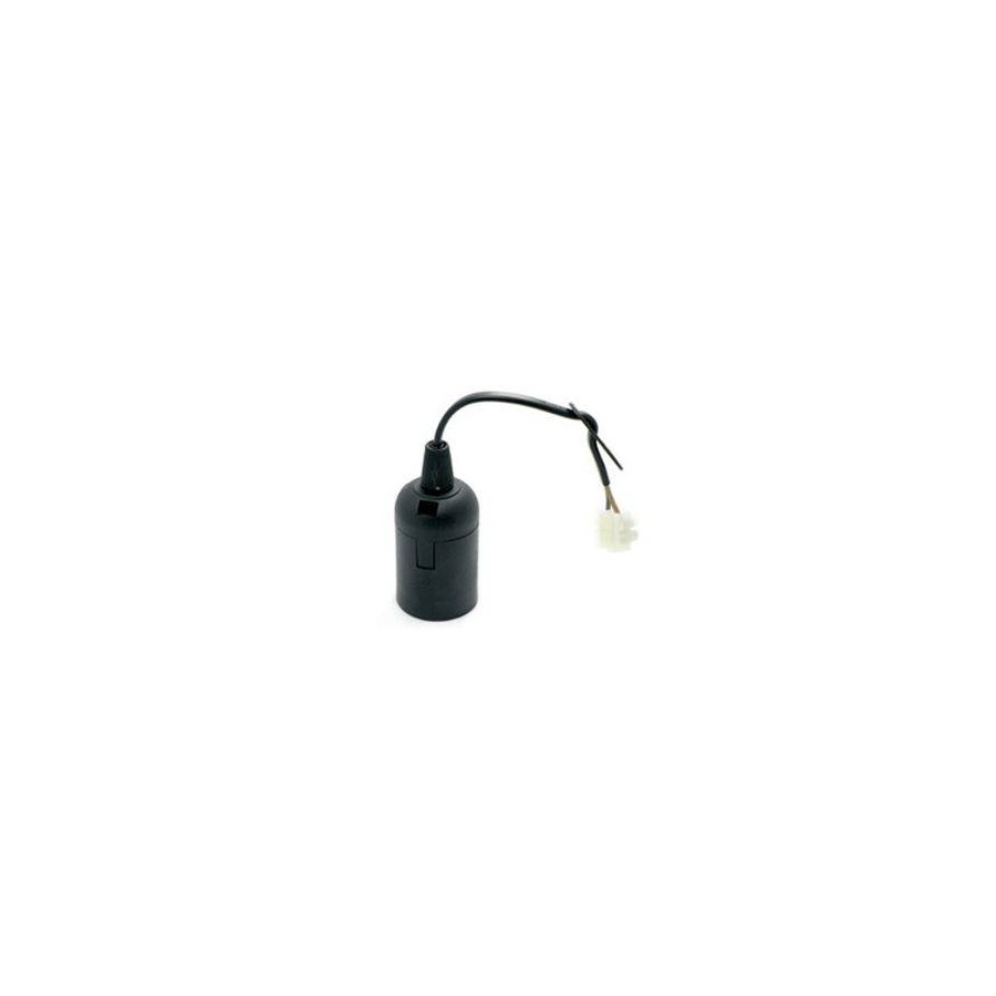 PORTALAMPADE ATTACCO E27 CABLATO CAVETTO 2X0,75 MM E MORSETTIERA NERO PORTALAMPADE ATTACCO E27 CABLATO CAVETTO 2X0,75 MM E MORSETTIERA NERO