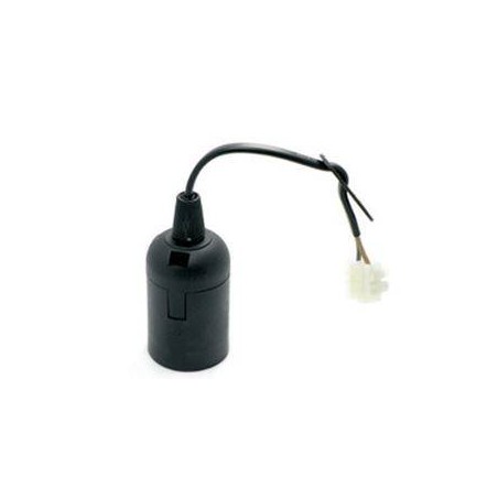 PORTALAMPADE ATTACCO E27 CABLATO CAVETTO 2X0,75 MM E MORSETTIERA NERO