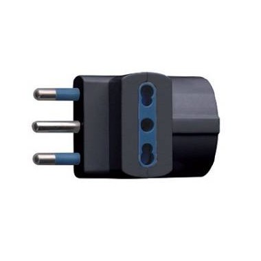 ADATTATORE SP 16A 2P+T 1 PR STRD.TEDESCO 2 PR BIP 10/16A IMQ NERO SFUSO