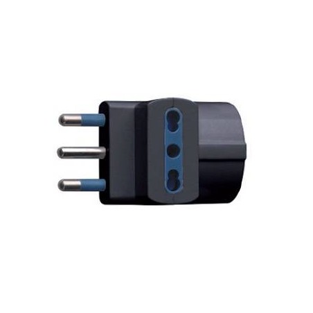 ADATTATORE SP 16A 2P+T 1 PR STRD.TEDESCO 2 PR BIP 10/16A IMQ NERO SFUSO