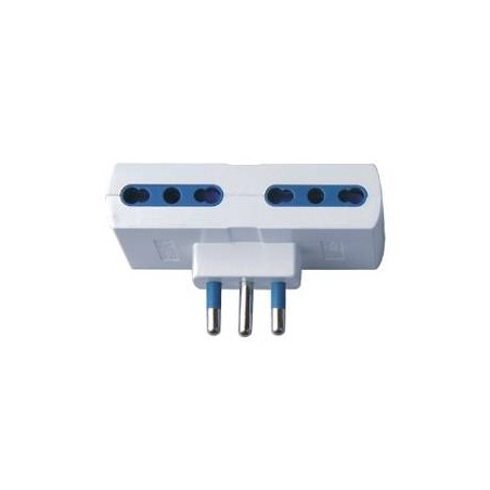 ADATTATORE SPINA 16A 2P+T 4 PRESE BIPASSO 10/16A BIANCO SFUSO