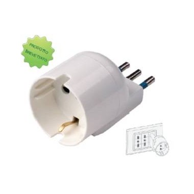 ADATTATORE SALVASPAZ SP DISASSATA 10A2P+T PR STRD TEDESCO IMQ BIANCO SFU
