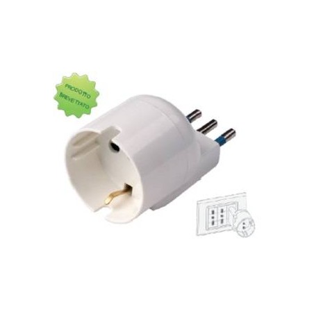 ADATTATORE SALVASPAZ SP DISASSATA 10A2P+T PR STRD TEDESCO IMQ BIANCO SFU