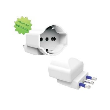 ADATTATORE SALVASPAZIO SP DISASSATA 16A 2P+T 1PR UNIVERSALE BIANCO SFUSO