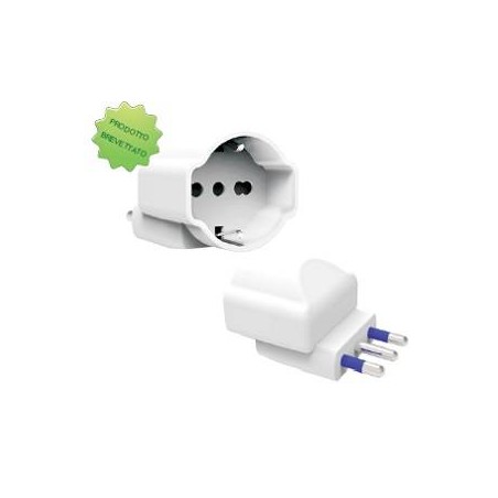 ADATTATORE SALVASPAZIO SP DISASSATA 16A 2P+T 1PR UNIVERSALE BIANCO SFUSO