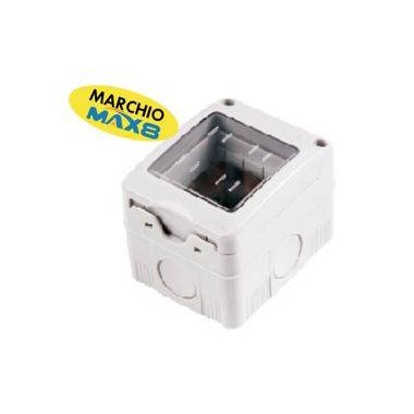 CONTENITORE PORTAFRUTTI DA PARETE 2 POSTI CON COPERCHIO-IP55