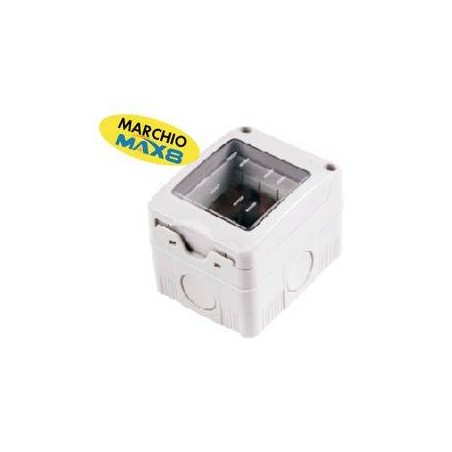 CONTENITORE PORTAFRUTTI DA PARETE 2 POSTI CON COPERCHIO-IP55