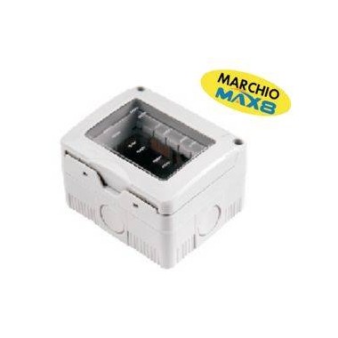 CONTENITORE PORTAFRUTTI DA PARETE 3 POSTI CON COPERCHIO-IP55