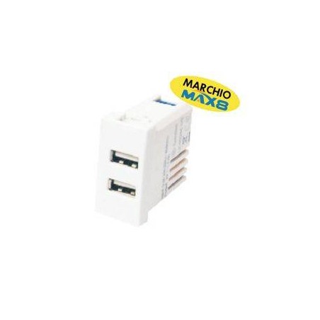 MODULO KIT 2 USB 16A 230V OUTPUT: 5V 2.1A, ANTRACITE