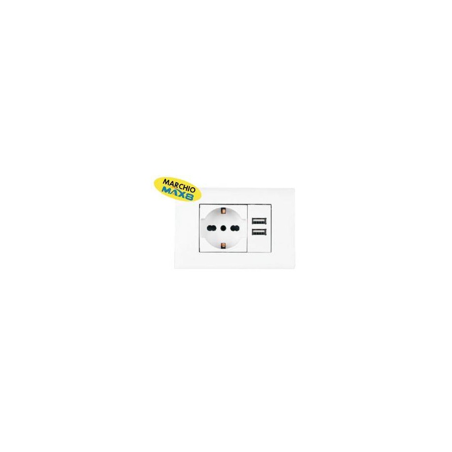KIT 3 MODULI C/SUPPORTO+PLACCA+PRESA UNIV+MODULO CON 2USB 2.1A ANTRACITE KIT 3 MODULI C/SUPPORTO+PLACCA+PRESA UNIV+MODULO CON 2USB 2.1A ANTRACITE
