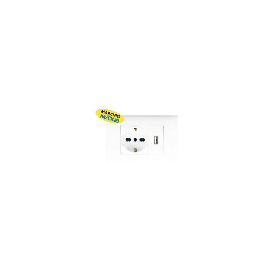 KIT 3 MODULI C/SUPPORTO+PLACCA+PRESA UNIVERSALE+MODULO USB 2.1A ANTRACIT KIT 3 MODULI C/SUPPORTO+PLACCA+PRESA UNIVERSALE+MODULO USB 2.1A ANTRACIT