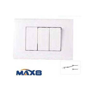 KIT 3 MODULI CON SUPPORTO +PLACCA +2INT UNIPOLARI +COPRIFORO IMQ ANTRACI